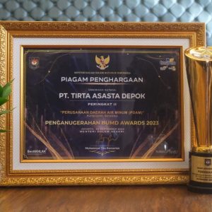 PT. Tirta Asasta Depok Sabet Juara 2 BUMD Nasional